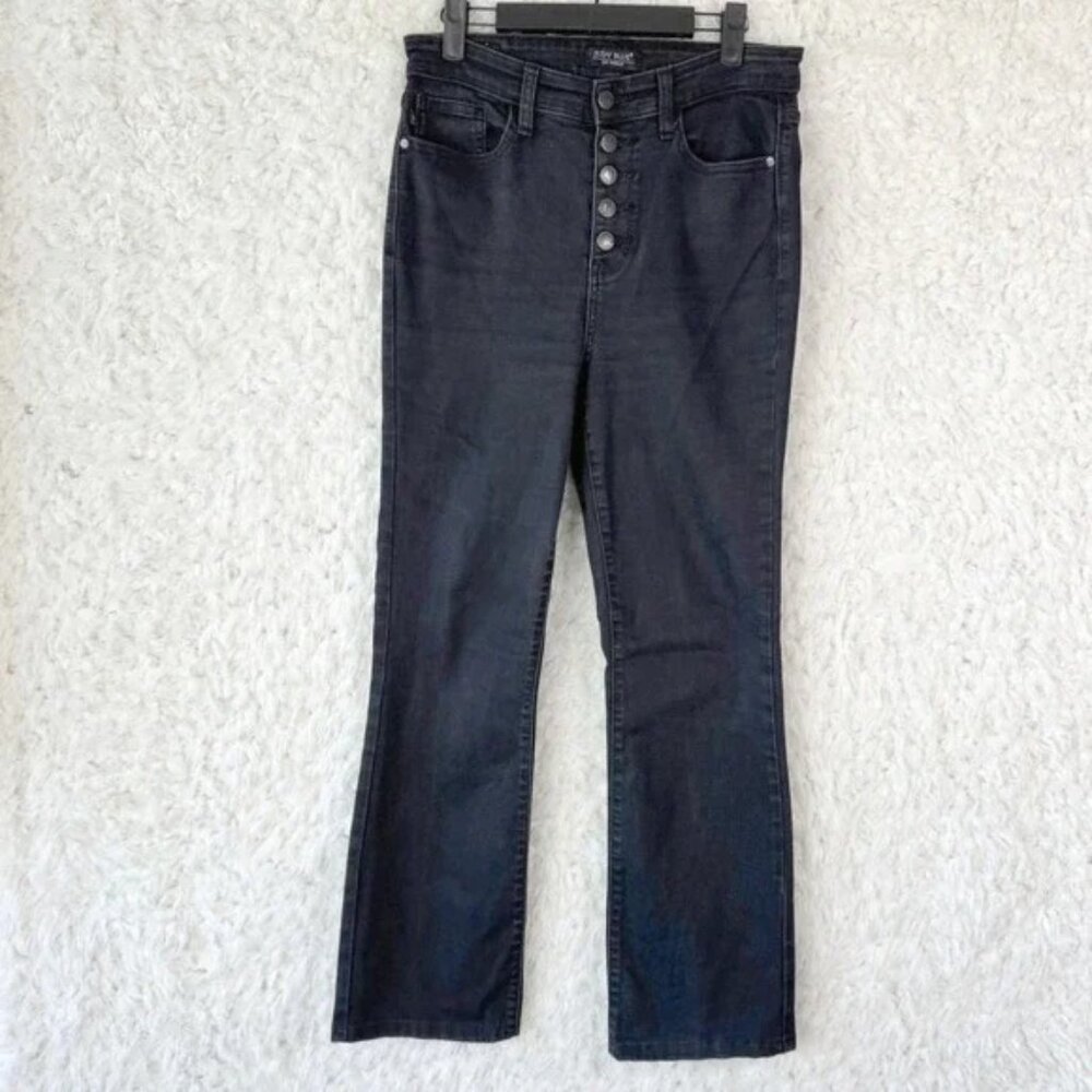 Judy Blue Womens Black Bootcut jeans button fly high rise Size 7 28